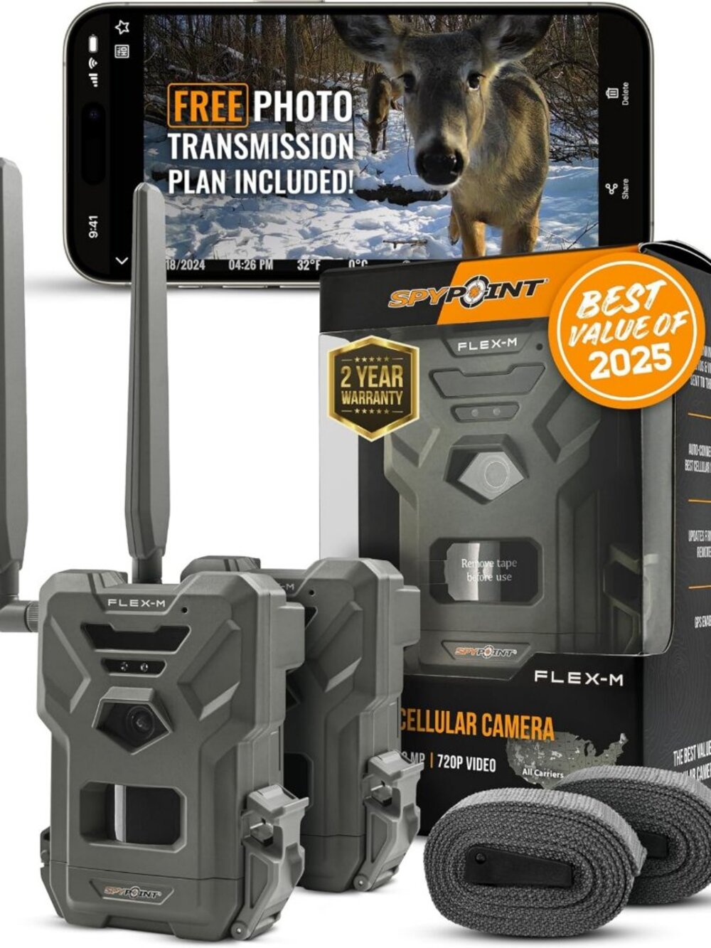 Cellular Trail Camera with Night Vision, Free Photo Plan, Flexible Setup Options